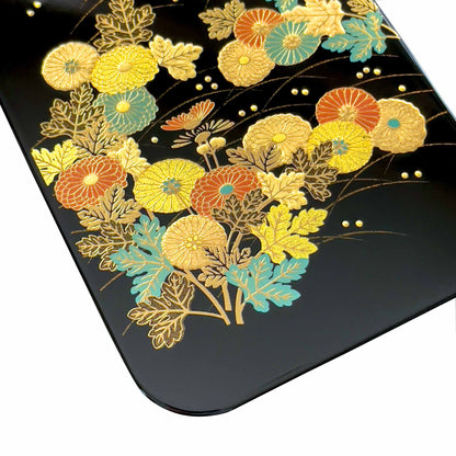 iPhone 15 Case, Japanese Laquerware, Japanese Chrysanthemum detail Shot, bottom