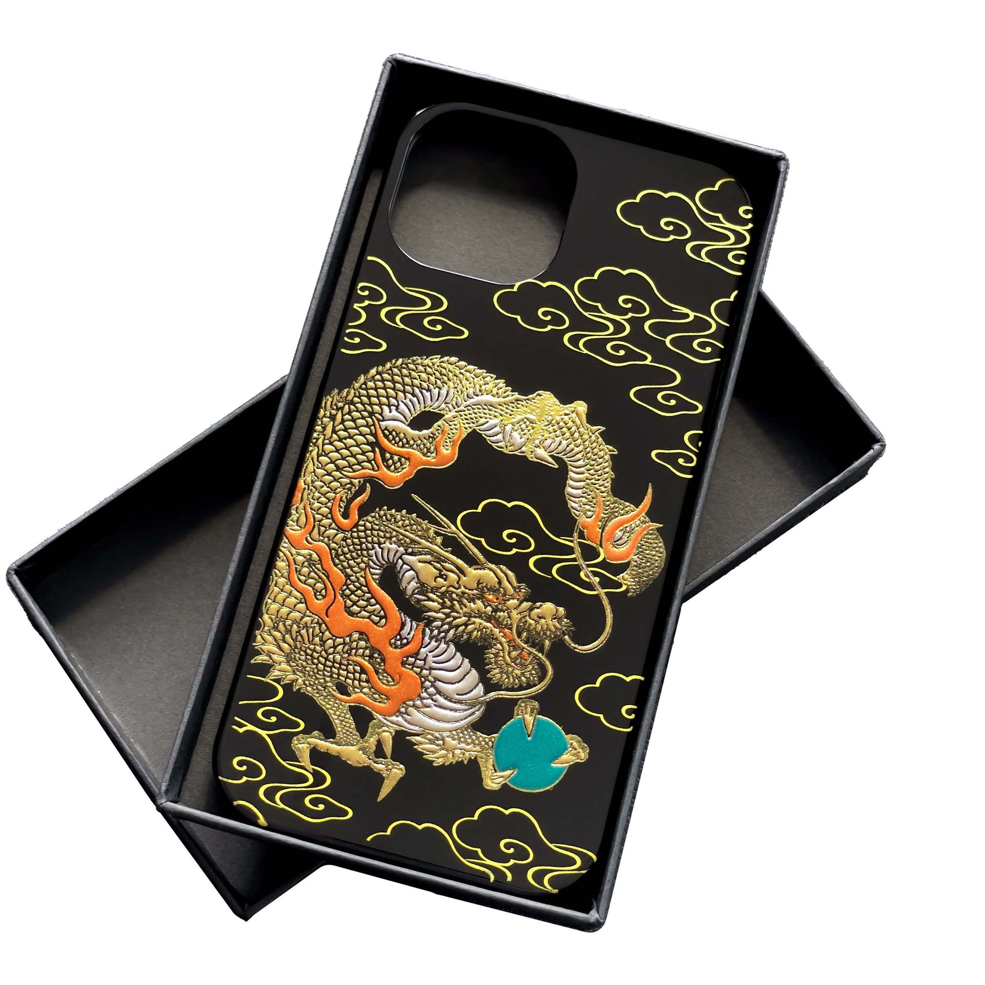 iPhone 15 Case, Japanese Laquerware, Imperial Dragon box Shot