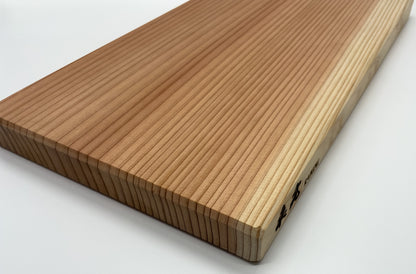 Raikou Yoshino Sugi, Yoshino Cedar, authentic Japanese cutting board, hand made, wood, over top view